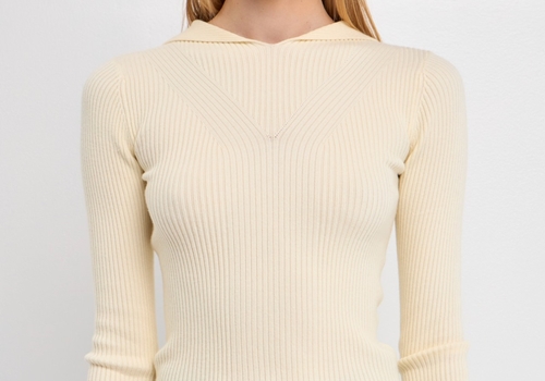 [ENDLESS ROSE]Ribbed Detail Hoodie Sweater