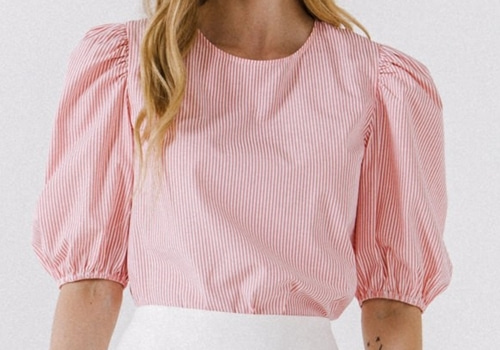 [ENGLISH FACTORY]Striped Puff Sleeve Top_PINK