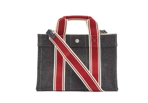 [RUE DE VERNEUIL]Tote S pinstriped flannel tote bag