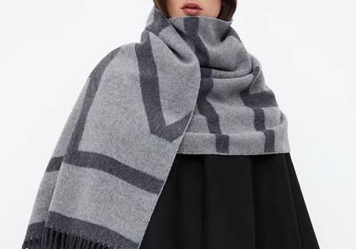 [TOTEME]Monogram wool scarf_GREY