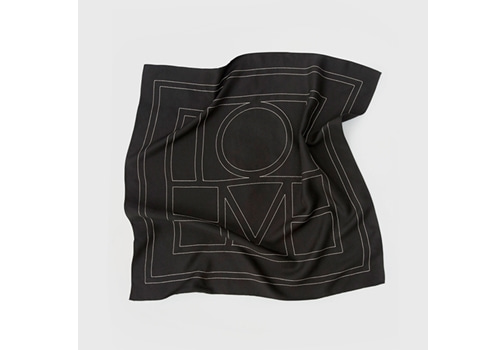 [TOTEME]Embroidered monogram scarf_black