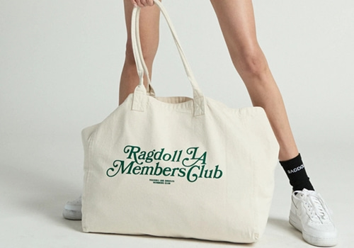 [RAGDOLL L.A] HOLIDAY BAG Dirty White with Green Print