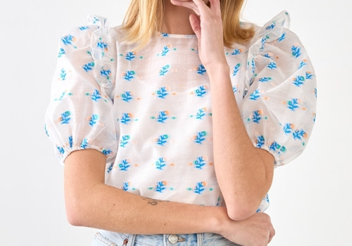[ENGLISH FACTORY]Embroidery Organza Top