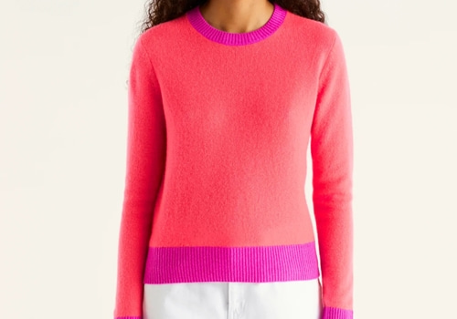 [FROM FUTURE] Short two-tone light crew neck_NEON PINK