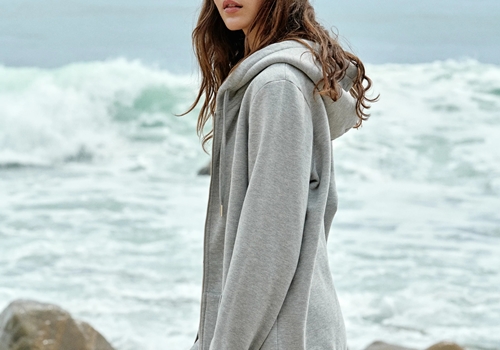 [RAGDOLL L.A]OVERSIZED HOODIE WITH ZIP Heather Grey