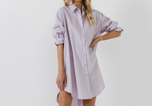[ENGLISH FACTORY]Classic Collared Dress Shirt_LAVENDER