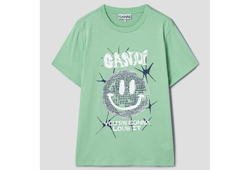 [GANNI] SMILEY RELAXED T-SHIRT_PEAPOD