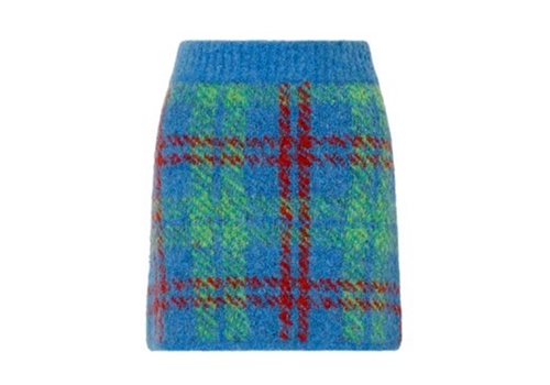 [KITRI] Susan Blue Check Boucle Knit Mini Skirt