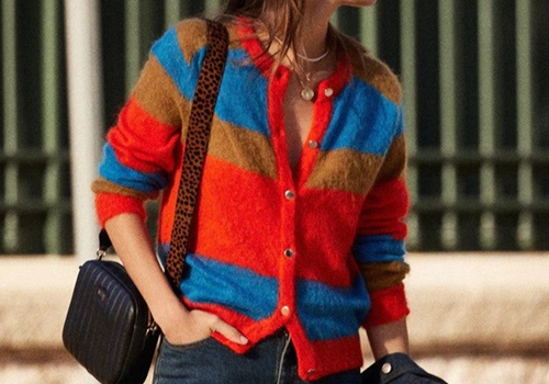 [BALZAC PARIS] Sibyl cardigan with blue and orange stripes