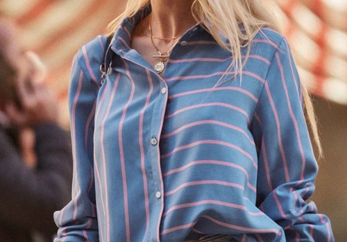 [BALZAC PARIS]  Blue and pink striped Liseron shirt
